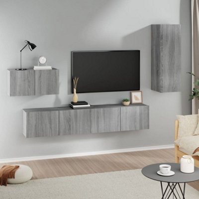 Berkfield 4 Piece Tv Cabinet Set Grey Sonoma Engineered Wood - image 1
