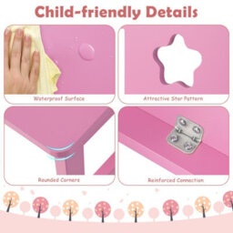 Costway Kids Desk And Chair Set Wooden Children Study Table &chair Writing Table Set - thumbnail 9