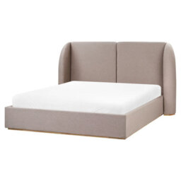 Beliani Ottoman Bed Fabric Monestier 160 X 200 Cm (Eu King Size) Taupe - thumbnail 5