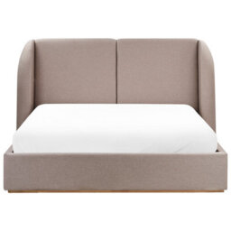 Beliani Ottoman Bed Fabric Monestier 160 X 200 Cm (Eu King Size) Taupe - thumbnail 6