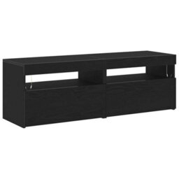 Berkfield Tv Cabinets With Led Lights 2 Pcs Black Oak 60X35X40 Cm Engineered Wood - thumbnail 2