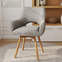 Longtoo Set Of 4 Swivel Dining Chairs , Swivel Upholstered Chairs With Armrests And Wooden Legs, Coffee - thumbnail 6