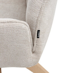 Beliani Dining Chair Swivel Mokena Faux Linen Light Beige - thumbnail 7