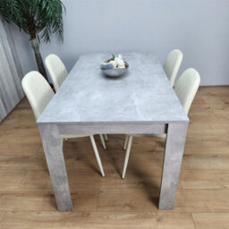 Kosy Koala Wooden Rectangle Dining Table Set - Dining Table With Set Of 4 Cream Chairs - Dining Room Furniture - thumbnail 2