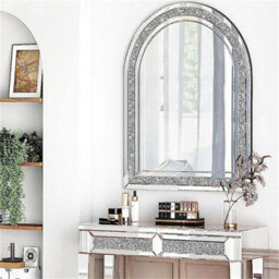Artloge 90Cm Sparkling Crystal Crush Diamond Arch Accent Mirror Entryway Wall Decorative - thumbnail 9