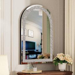 Artloge 90Cm Sparkling Crystal Crush Diamond Arch Accent Mirror Entryway Wall Decorative - thumbnail 1