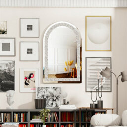 Artloge 90Cm Sparkling Crystal Crush Diamond Arch Accent Mirror Entryway Wall Decorative - thumbnail 6