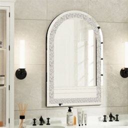 Artloge 90Cm Sparkling Crystal Crush Diamond Arch Accent Mirror Entryway Wall Decorative - thumbnail 5