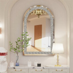 Artloge 90Cm Sparkling Crystal Crush Diamond Arch Accent Mirror Entryway Wall Decorative - thumbnail 4