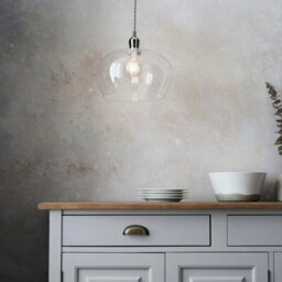 Luminosa Lighting Luminosa Livorno Single Pendant Ceiling Lamp, Bright Nickel Plate, Glass - thumbnail 5