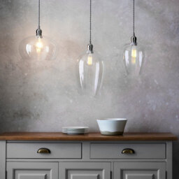 Luminosa Lighting Luminosa Livorno Single Pendant Ceiling Lamp, Bright Nickel Plate, Glass - thumbnail 3