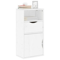 Walplus Side Cabinet With Drawer Odda White 40X24X79 Cm Solid Wood Pine