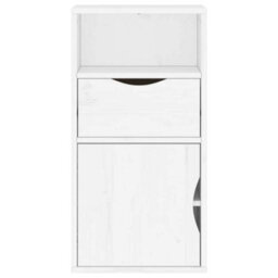 Walplus Side Cabinet With Drawer Odda White 40X24X79 Cm Solid Wood Pine - thumbnail 6