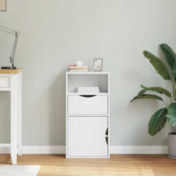 Walplus Side Cabinet With Drawer Odda White 40X24X79 Cm Solid Wood Pine - thumbnail 3