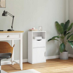 Walplus Side Cabinet With Drawer Odda White 40X24X79 Cm Solid Wood Pine - thumbnail 4