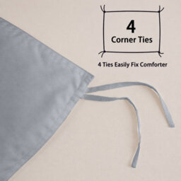 Oxford Homeware Plain Silver King Duvet Cover With Pillowcase, 3 Piece Set, Soft & Easy Care, Duvet Covers Bedding Sets - thumbnail 6