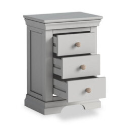 Colette Grey 3 Drawer Bedside Table Fully Assembled - By Roseland Furniture - thumbnail 8