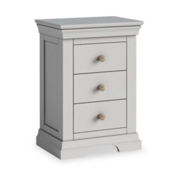 Colette Grey 3 Drawer Bedside Table Fully Assembled - By Roseland Furniture - thumbnail 4