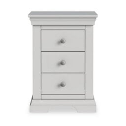Colette Grey 3 Drawer Bedside Table Fully Assembled - By Roseland Furniture - thumbnail 5