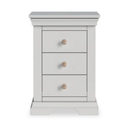 Colette Grey 3 Drawer Bedside Table Fully Assembled - By Roseland Furniture - thumbnail 6