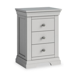 Colette Grey 3 Drawer Bedside Table Fully Assembled - By Roseland Furniture - thumbnail 2