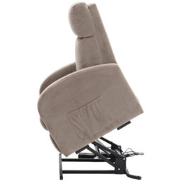 Loops Comfortable Single Motor Rise And Recline Lounge Chair In Pebble Microfibre - thumbnail 6