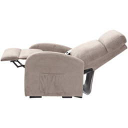 Loops Comfortable Single Motor Rise And Recline Lounge Chair In Pebble Microfibre - thumbnail 5