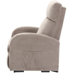 Loops Comfortable Single Motor Rise And Recline Lounge Chair In Pebble Microfibre - thumbnail 4