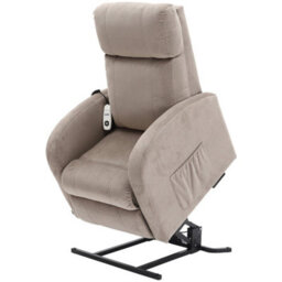 Loops Comfortable Single Motor Rise And Recline Lounge Chair In Pebble Microfibre - thumbnail 3