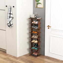Costway 7-Tier Shoe Rack Hallway Shoe Storage Organizer Shoe Stand-Brown - thumbnail 5