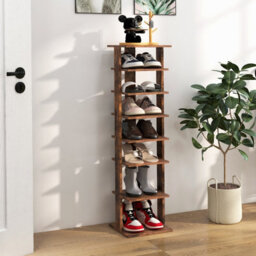 Costway 7-Tier Shoe Rack Hallway Shoe Storage Organizer Shoe Stand-Brown - thumbnail 1