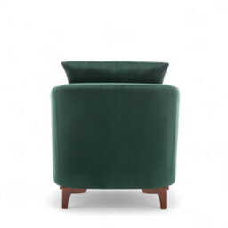 Velvet Bottle Green Angela Accent Tub Chair With Ottoman - thumbnail 6