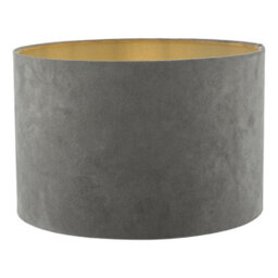 DAR Wanda Grey Velvet Drum Shade 34Cm