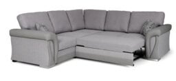 Corner Sofa Bed Vigo With Storage Grey Fabric/ Faux Leather Formal Back Cushions - thumbnail 3