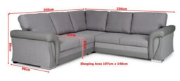 Corner Sofa Bed Vigo With Storage Grey Fabric/ Faux Leather Formal Back Cushions - thumbnail 2