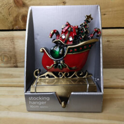 Samuel Alexander 16Cm Premier Present Filled Sleigh Christmas Stocking Hanger In Red And Green - thumbnail 8