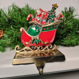 Samuel Alexander 16Cm Premier Present Filled Sleigh Christmas Stocking Hanger In Red And Green - thumbnail 5