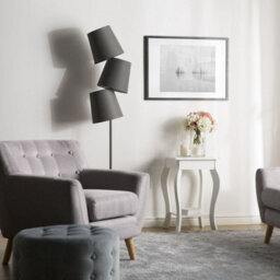 Wyld And Coco Brand Lux White Side Table 42 X 42 Cm With Storage Shelf And Cabriole Legs - thumbnail 2