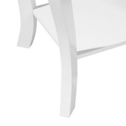 Wyld And Coco Brand Lux White Side Table 42 X 42 Cm With Storage Shelf And Cabriole Legs - thumbnail 6