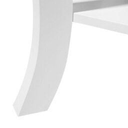 Wyld And Coco Brand Lux White Side Table 42 X 42 Cm With Storage Shelf And Cabriole Legs - thumbnail 7