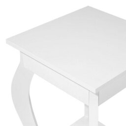 Wyld And Coco Brand Lux White Side Table 42 X 42 Cm With Storage Shelf And Cabriole Legs - thumbnail 5