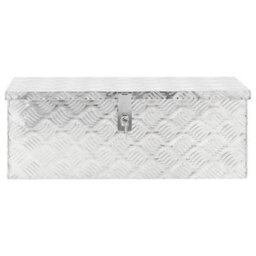 Vidaxl Storage Box Silver 70X31X27 Cm Aluminium - thumbnail 2