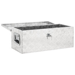Vidaxl Storage Box Silver 70X31X27 Cm Aluminium - thumbnail 5
