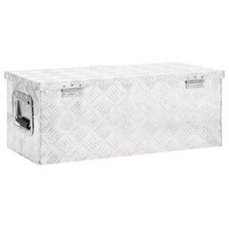 Vidaxl Storage Box Silver 70X31X27 Cm Aluminium - thumbnail 4