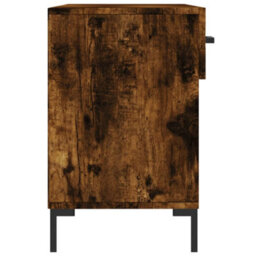 Berkfield Shoe Bench Smoked Oak 102X35X55 Cm Engineered Wood - thumbnail 7