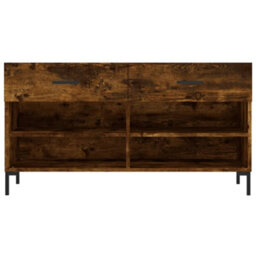 Berkfield Shoe Bench Smoked Oak 102X35X55 Cm Engineered Wood - thumbnail 6