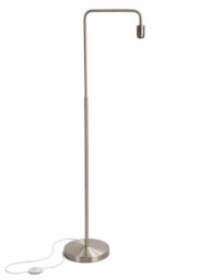 CGC Interiors Cgc Kyra Brushed Nickel Angled Floor Lamp With Oatmeal Large Scalloped Lampshade - thumbnail 5