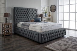 UKBEDFURNITURE Duchess Steel Plush Valvet Upholstered Gas Lift Ottoman Storage Bed -  With 54 Inch Headboard