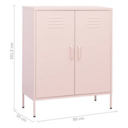 Walplus Storage Cabinet Pink 80X35X101.5 Cm Steel - thumbnail 9