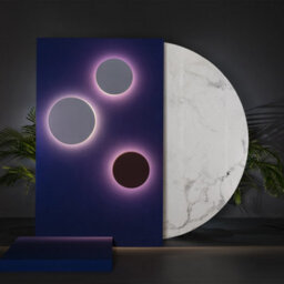 Luminosa Lighting Luminosa Tou Grey Round Flush Wall Lamp 45Cm 2700K - thumbnail 2